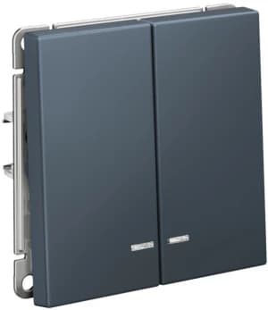 Двухклавишный выключатель с подсветкой на автозажимах (Грифель)