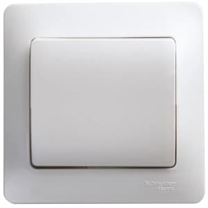 Одноклавишный выключатель в комплекте с рамкой (Перламутр)