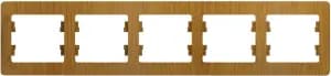Рамка Systeme Glossa, 5 постов, горизонтальная (дерево дуб)