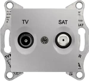 Розетка телевизионная/спутник Sedna проходная, 4 dB (алюминий)