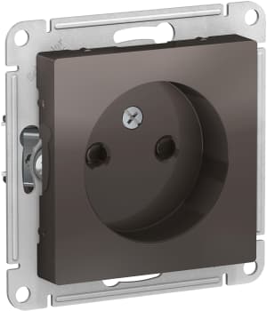 Розетка электрическая Schneider со шторками без заземления (Мокко)