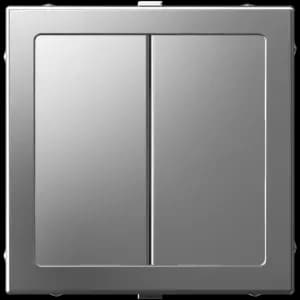 Двухклавишный перекрёстный переключатель (Сталь) AtlasDesign с адаптером ArtGallery