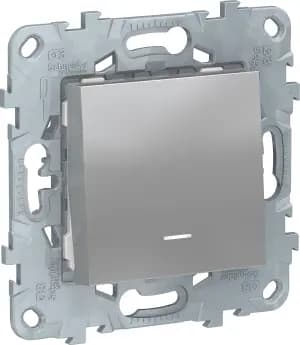 Одноклавишный выключатель с подсветкой (Алюминий)