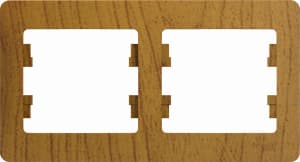 Рамка Systeme Glossa, 2 поста, горизонтальная (дерево дуб)