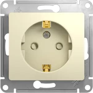 Розетка электрическая Schneider со шторками (Бежевый)