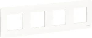 Рамка Schneider Studio, 4 поста, белая