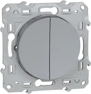 Двухклавишный выключатель (Алюминий)