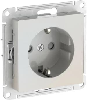 Розетка электрическая Schneider со шторками на автозажимах (Жемчуг)