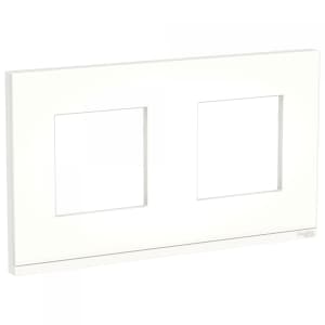 Рамка Schneider Pure, 2 поста, горизонтальная (матовое стекло/белый)