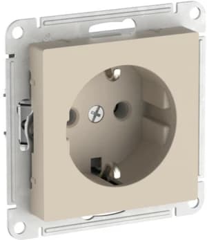 Розетка электрическая Schneider на автозажимах (Песочный)