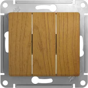 Трёхклавишный выключатель (Дерево дуб)