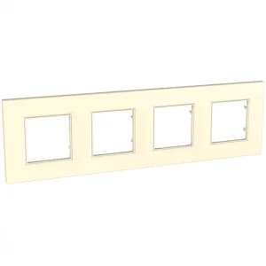 Рамка Unica Quadro четырехместная (бежевый)