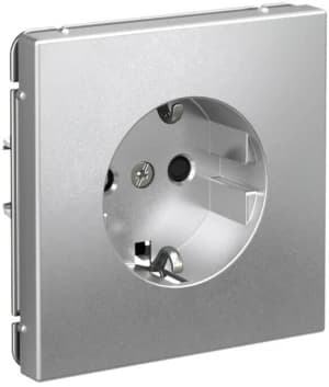 Розетка электрическая Schneider со шторками на автозажимах (Алюминий)