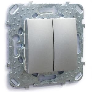 Двухклавишный выключатель (Алюминий)