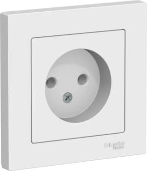 Розетка электрическая Schneider без заземления с рамкой (Лотос)