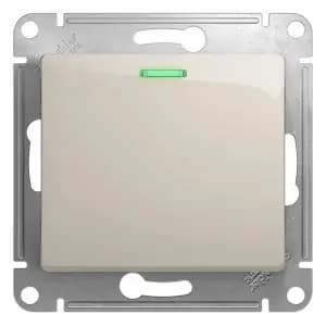 Одноклавишный выключатель с подсветкой (Молочный)