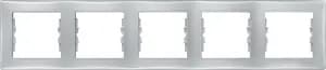 Рамка Schneider Sedna, 5 постов, горизонтальная (алюминий)