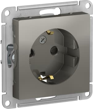 Розетка электрическая Schneider со шторками (Сталь)