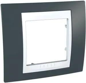 Рамки Unica Хамелеон, 1 пост - серо-зеленая с белой вставкой