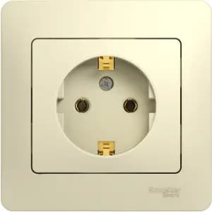 Розетка электрическая Schneider с рамкой (Бежевый)