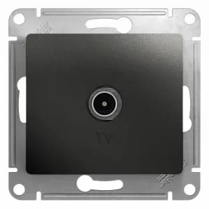 Розетка телевизионная проходная Glossa (антрацит)