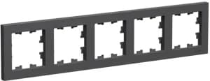 Рамка Systeme AtlasDesign, 5 постов (Базальт)