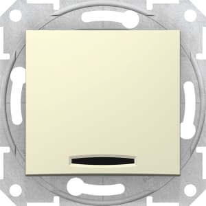 Одноклавишный выключатель с индикацией (Бежевый)