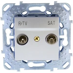 Розетка ТВ + радио + спутник обычная (алюминий)