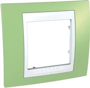 Рамки Unica Хамелеон, 1 пост - зеленое яблоко с белой вставкой