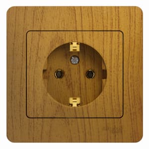 Розетка электрическая Schneider с рамкой (Дерево дуб)