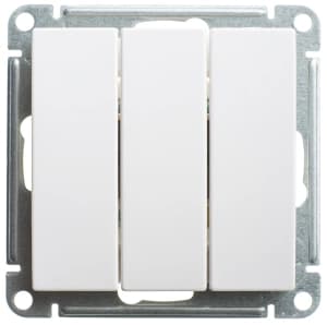 Трёхклавишный выключатель (Белый)
