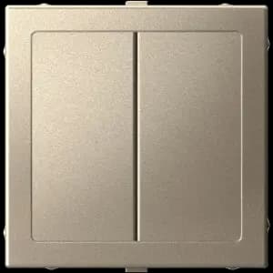 Двухклавишный перекрёстный переключатель (Шампань) AtlasDesign с адаптером ArtGallery