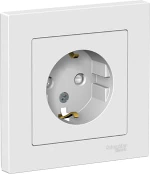 Розетка электрическая Schneider со шторками с рамкой (Лотос)