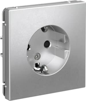 Розетка электрическая Schneider со шторками (Алюминий)