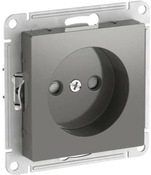 Розетка электрическая Schneider со шторками на автозажимах без заземления (Сталь)