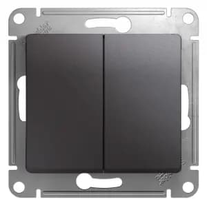 Двухклавишный выключатель (Графит)