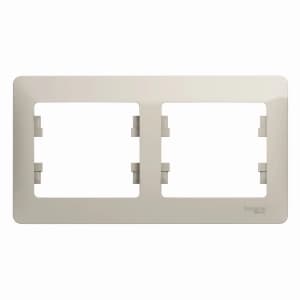 Рамка Systeme Glossa, 2 поста, горизонтальная (молочный)