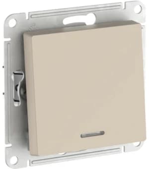 Одноклавишный переключатель с подсветкой на автозажимах (Песочный)