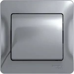 Одноклавишный выключатель в комплекте с рамкой (Алюминий)