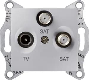 Розетка телевизионная/радио/спутник Sedna оконечная (алюминий)