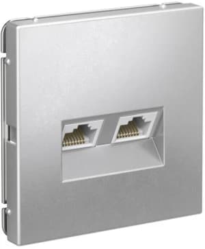 Розетка информационная RJ45 двойная категория 6a (Алюминий)