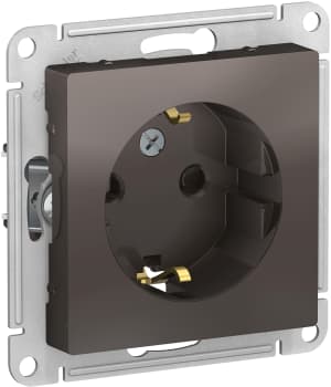Розетка электрическая Schneider со шторками (Мокко)