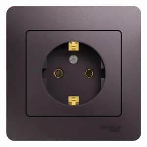 Розетка электрическая Schneider с рамкой (Сиреневый туман)