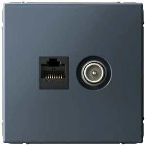 Розетка двойная Systeme Art Gallery ТВ + компьютерная RJ45 кат. 5e (Грифель)