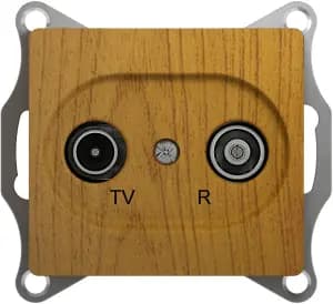 Розетка TV/R проходная Glossa (дерево дуб)