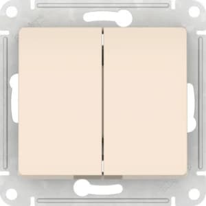 Двухклавишный переключатель на автозажимах (Бежевый)