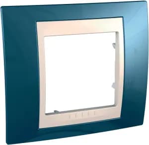 Рамки Unica Хамелеон, 1 пост - голубой лед с бежевой вставкой