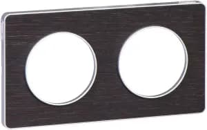Рамка Odace, 2 поста (Венге / алюминиевая вставка)