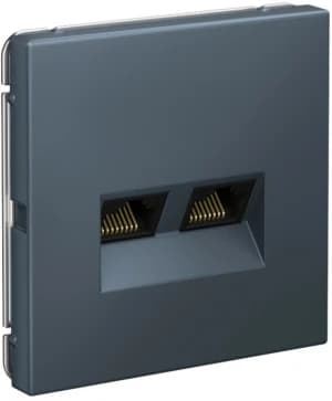 Розетка информационная RJ45 двойная категория 6a (Грифель)