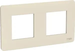 Рамка Schneider Studio, 2 поста, Бежевая
